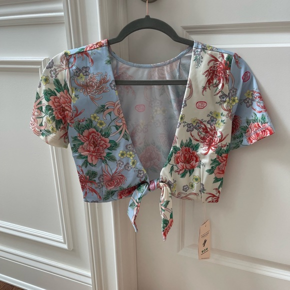 We Are HAH All Tied Up Top In Kyoto Kimono French Blue Various Sizes - Picture 1 of 8